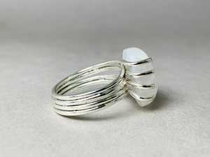 Joyería de Plata de Ley 925 sólida a la moda, anillos de piedra lunar arcoíris hechos a mano, anillos de estilo Simple, regalo para ella, anillos de promesa - Product Image 5
