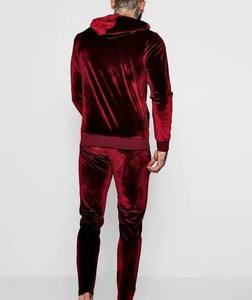 Survêtement en velours pour hommes en matériau durable, survêtement en velours anti-rides entièrement personnalisé, de haute qualité, au prix de gros - Product Image 2