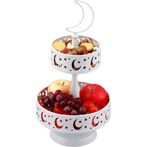 Fabuleux Design 2 Niveaux Métal Gâteau Stand Ramadan Dates Dessert Stand Pour Ramadan Décoration Tasse Gâteau Titulaire À Bon Prix - Product Image 5