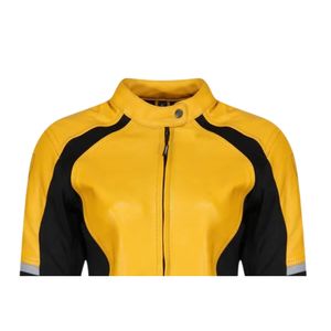 Blouson de moto en cuir véritable imprimé pour femme, coupe-vent, qualité supérieure, sur mesure, élégant, hiver, 100% cuir véritable - Product Image 4