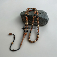 Perles de prière Tasbih Mala en bois poli à grain naturel, gravées style ange, faites à la main et écologiques, Tradebyd, pour cadeaux de remerciement d'église