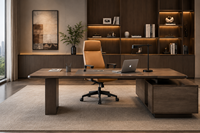 Chaise de bureau ergonomique pour cadres, dossier haut, en cuir PU, pivotante, avec accoudoirs fixes, vente en gros