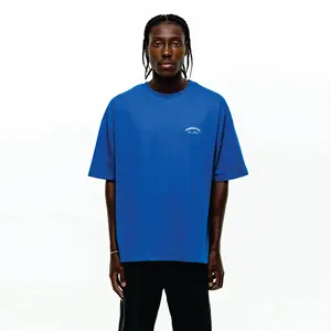 เสื้อยืดผู้ชายผ้าฝ้ายหลวมฟิตสุดหรูใหม่: ไหล่ตกเล็ก ๆ การออกแบบแบรนด์เปล่าขนาดใหญ่ - Product Image 1