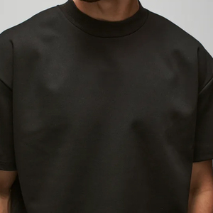 Camiseta Gsm 280, ropa de calle en blanco, camiseta de peso pesado para hombre, Camiseta 100% de algodón con cuello de costilla, camiseta de gran tamaño con hombros caídos para hombre - Product Image 3