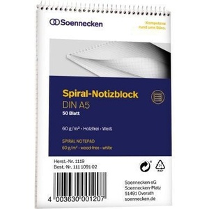 Soennecken A5 <b>Squared</b> <b>Notebook</b> 50 Sheets Graph <b>Paper</b> Notepad - Product Image 1