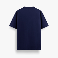 Jersey de algodón 100% italiano 180gr para hombre azul marino con algodón fresco para todas las estaciones 24/1 Anti-Pilling ODM para fiestas informales