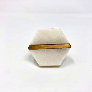 Ensemble de six boutons en marbre hexagone blanc Vente chaude boutons en marbre avec taille de forme de couleur personnalisée Fabriqué en Inde Article - Product Image 3