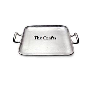 Plateau de service en aluminium couleur argent en vrac avec forme carrée taille personnalisée hôtel et maison vaisselle plateau de service - Product Image 1