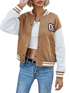 Chaquetas universitarias personalizadas de alta calidad, chaqueta de lana universitaria con mangas de cuero, personalizadas y al por mayor - Product Image 4