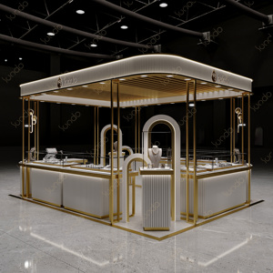 Maßgefertigter Moderner Luxus-Schmuckkiosk Schmuckvitrine mit LED-Beleuchtung für Ausstellungsräume in Einkaufszentren und Einzelhandelsgeschäften - Product Image 2