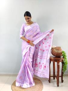 ผ้าแจ็คการ์ด pallu ที่สวยงามใช้งานได้ทั่ว Saree - Product Image 3