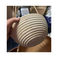 Bol à pain en rotin rotin tissé naturel avec housse en tissu pour l'épreuvage et l'affichage de la boulangerie, accessoire de magasin, origine Vietnam
