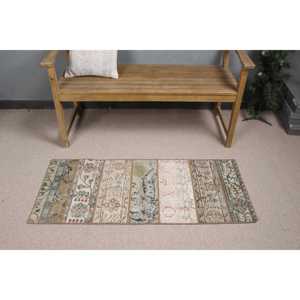 Tapis turc vintage 1,8x4,2 pi (54x129 cm), tapis oriental brun bleu - Product Image 3