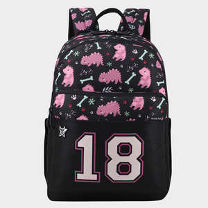 Arctic Fox Saurus Pink School <b>Backpack</b> for Boys and Girls - Product Image 1