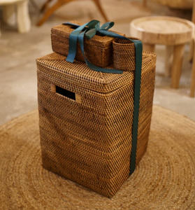 Sisu Handicraft Set 3 Brown <b>Rattan</b> Eco-Friendly Simple Flexible Design Food <b>Storage</b> Baskets Handle Circle Shape Multi-Purpose - Product Image 3