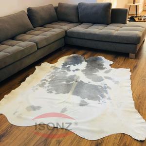 Alfombras de pelo gris en piel de cuero Alfombras para sala de estar para cinturón Muebles Sofá Zapatos Equipaje - Product Image 1
