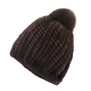 Gorro de Punto Plano de Piel de Conejo Cálido para Invierno, Ajustable, Unisex, Personalizable, para Deportes de Invierno y Actividades al Aire Libre, por HI 2026 - Product Image 1