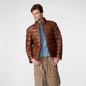 Logo personnalisé utilitaire de haute qualité manteau d'hiver à bulles chaudes vêtements capuche bouffante en cuir veste pour hommes 2025 - Product Image 5