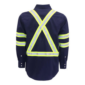 100% Polyester réfléchissant ignifuge vêtements de travail de sécurité haute visibilité chemise multicolore avec plusieurs poches vêtements de travail de protection - Product Image 2
