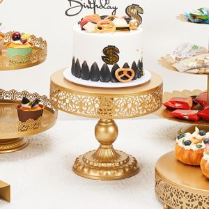 Gran oferta, juego de soporte de pastel de Metal dorado, soporte de hierro escalonado para magdalenas, bandeja de postre, exhibición para boda, fiesta de cumpleaños, decoraciones de Pascua - Product Image 1