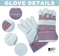Guantes de Trabajo de Algodón y Cuero Resistentes OEM, Palmas Reforzadas, Antivibración, Antiestáticos, Antideslizantes, Impermeables, con Pantalla Táctil, para Jardinería