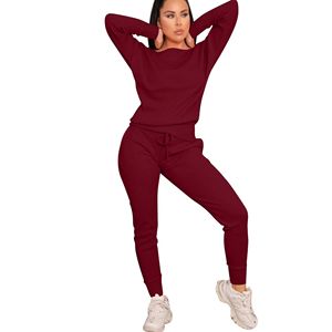 Chándal personalizable de 2 piezas de invierno para hombre, 100% de algodón, camisetas de manga larga tejidas transpirables y pantalones para correr - Product Image 4