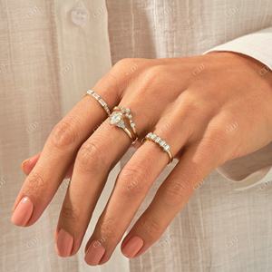 แหวนเพชรแท้14K/18K สำหรับงานแต่งงานและปาร์ตี้ของผู้หญิงดีไซน์วินเทจสีเหลืองทองคำขาวทองแท้เพชรแท้ใหม่ล่าสุด - Product Image 3