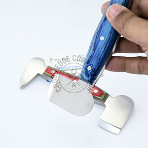 Outil de maréchal-ferrant professionnel outil de tampon de sabot pince à ongles manche en bois en acier inoxydable tampon double face Instruments vétérinaires - Product Image 4