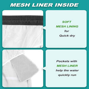 Short de basket-ball en maille double couche pour homme, entrejambe de 5 pouces, vêtements de sport, streetwear 100% coton, avec cordon de serrage personnalisé - Product Image 4