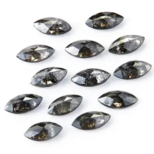 Diamants naturels taille marquise, pureté VS2 excellente, diamants sel et poivre pour la fabrication de bijoux - Product Image 1