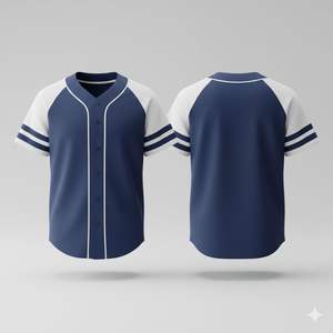 Proveedor de Uniformes de Béisbol OEM, Corte y Costura Personalizados, Impresión Digital, 100% Poliéster, Secado Rápido, Transpirable, Camisetas de Equipo con Cuello en V - Product Image 6