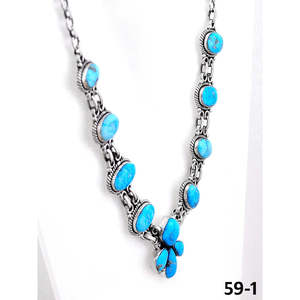 Perle artisanale de style sud-ouest en turquoise blanc et argent sterling, avec motifs classiques religieux, floraux, d'ancre et numériques, idéale comme cadeau - Product Image 2