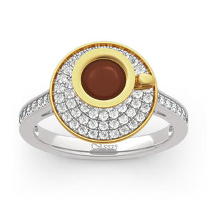 แหวนแฟชั่นเงินสเตอร์ลิงรูปถ้วยกาแฟยามบ่ายแสนโรแมนติกจากเจลิยา - Product Image 3