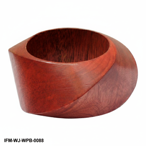 Brazalete de Madera Gruesa Grande, Brazalete de Madera Esculpida a Mano, Joyería Ancha y Cónica para Mujer - Product Image 3