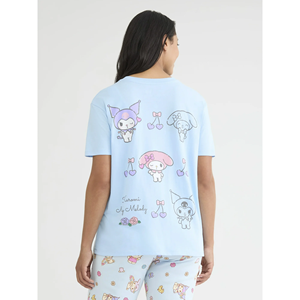 Conception de logo personnalisé OEM T-shirt surdimensionné à manches courtes et col en O bleu ciel pour femmes 100% coton décontracté grande taille graphiques personnalisés ODM - Product Image 3