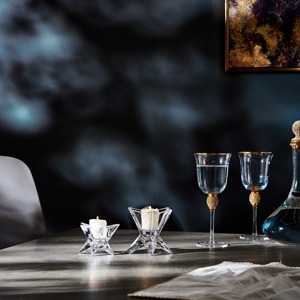 Mini Glass <b>Candle</b> Holder Charming Decorative Table Accent Stylish Centerpiece for Living Room Bedroom and Dining - Product Image 1