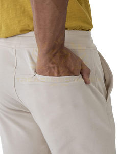 กางเกงขาสั้นผ้าฝ้ายขนแกะ100% สำหรับผู้ชายเอวกลางระบายอากาศได้ดีพิมพ์โลโก้แบรนด์ตามสั่งสำหรับใส่ไปยิมและสตรีท - Product Image 3