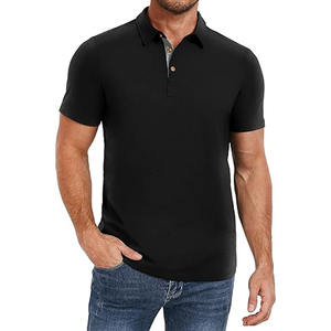 Polo para hombre y niño, 100% poliéster, tejido de secado rápido y logotipo personalizado, diseño negro sólido, venta al por mayor de Dress Sports - Product Image 1