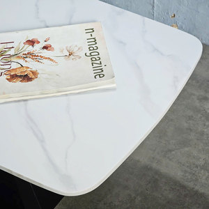 Modern Rustic 110x55x45cm Rectangular <b>Side</b> <b>Table</b> Durable Stone Top and Iron Legs Living Room TT68185 - Product Image 5