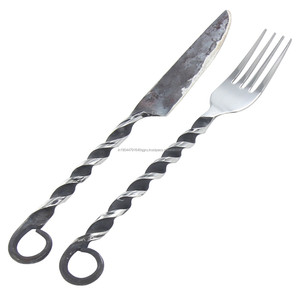 Hand Forged Vintage Twisted Knife and <b>Fork</b> Cutlery Set at LOW PRICE - Product Image 6