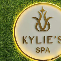 Logo d'entreprise en métal 3D personnalisé, acrylique blanc/transparent, étanche IP65, enseigne au néon rétroéclairée pour salons de beauté, salons de coiffure, entreprises