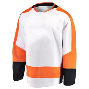 เสื้อฮอกกี้น้ำแข็งคอวีสีส้มกรมท่าสำหรับผู้ชาย แขนยาว ระบายเหงื่อได้ดี ผ้าตาข่าย สำหรับฝึกซ้อม ทรงปกติ พิมพ์ลายแบบ Sublimated - Product Image 5