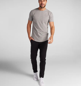 T-shirt de fitness actif coupe régulière 100% coton 180 grammes T-shirts de sport vierges sérigraphiés à motif solide - Product Image 3