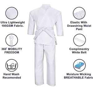 Nueva llegada diseño personalizado artes marciales Karate Kung Fu Taekwondo Judo uniforme artes marciales Color blanco nuevo traje de Karate transpirable - Product Image 6