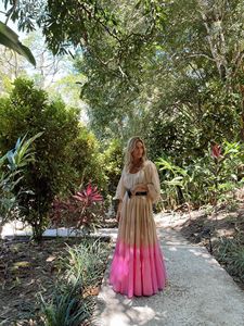 Vestido de fiesta de alta moda para mujer Tie Dye Manga tres cuartos Elegante Gypsy Long Maxi Dress - Product Image 2