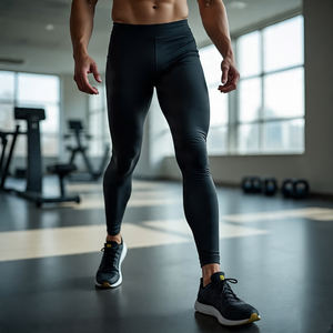 กางเกงรัดรูปผ้ายืดหยุ่นสูงสำหรับผู้ชายกางเกงออกกำลังกายกางเกงออกกำลังกายกางเกงฟิตเนส - Product Image 3