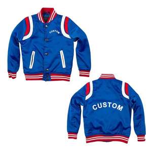 Veste bomber en satin de soie personnalisée avec logo tendance, veste universitaire unisexe, veste de baseball personnalisée pour hommes, veste pour hommes - Product Image 1