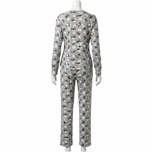 Breathable Knitted Women Sleepwear with Heat Transfer Printing Soft Cotton Blend Fabric Comfortable Nightwear <b>Pajamas</b> for Ladies - Product Image 4