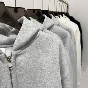 Sweat à capuche personnalisé lourd 470gsm 100% coton pour hommes, pull Boxy à double fermeture éclair avec col à capuche en éponge française - Product Image 6