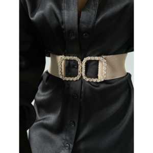 Ceinture élastique à enfiler pour femme avec boucle perlée pour mariages - Product Image 1